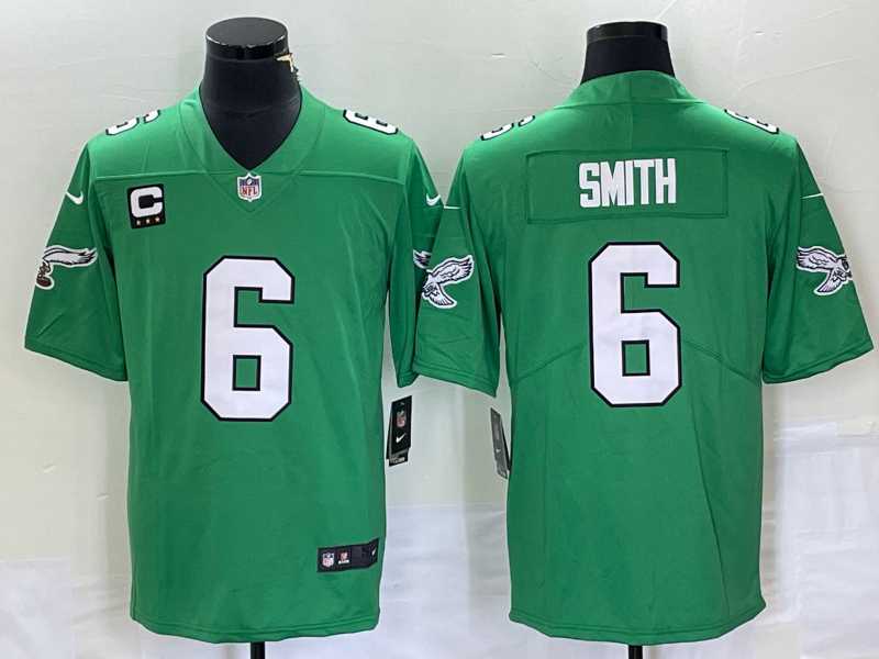 Men's Philadelphia Eagles #6 DeVonta Smith Green C Patch 2023 Vapor Limited Throwback Jersey,We sell and wholesale Men's Philadelphia Eagles #6 DeVonta Smith Green C Patch 2023 Vapor Limited Throwback Jersey on line form chian!